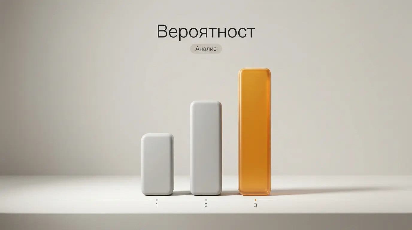 Прост стълбовиден график, илюстриращ превръщането на коефициент в процент вероятност